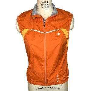Pearl Izumi M women’s orange mesh back full zip sleeveless jersey